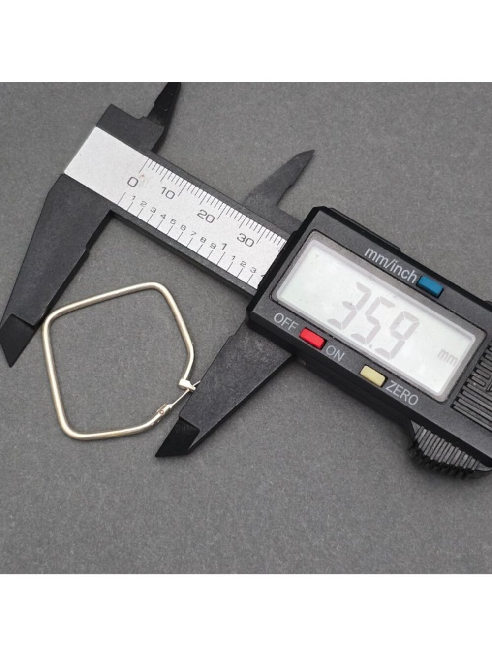 Vintage Sterling Silver Square Hoop Earrings Geometric European 925 Minimalist - Picture 6 of 10